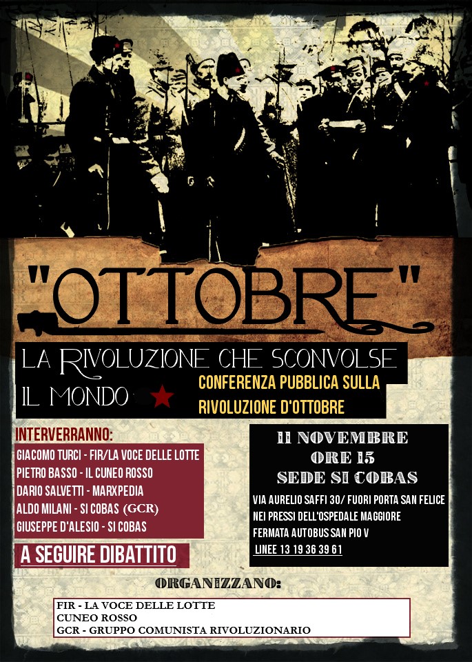 Conferenza a Bologna per il centenario della Rivoluzione d'ottobre: la nostra introduzione